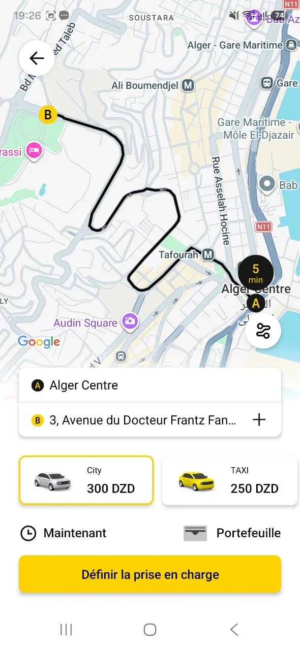 L’application iTAXI : une course dans Alger, avec le prix fixe de la voiture privée et du taxi avant de commander